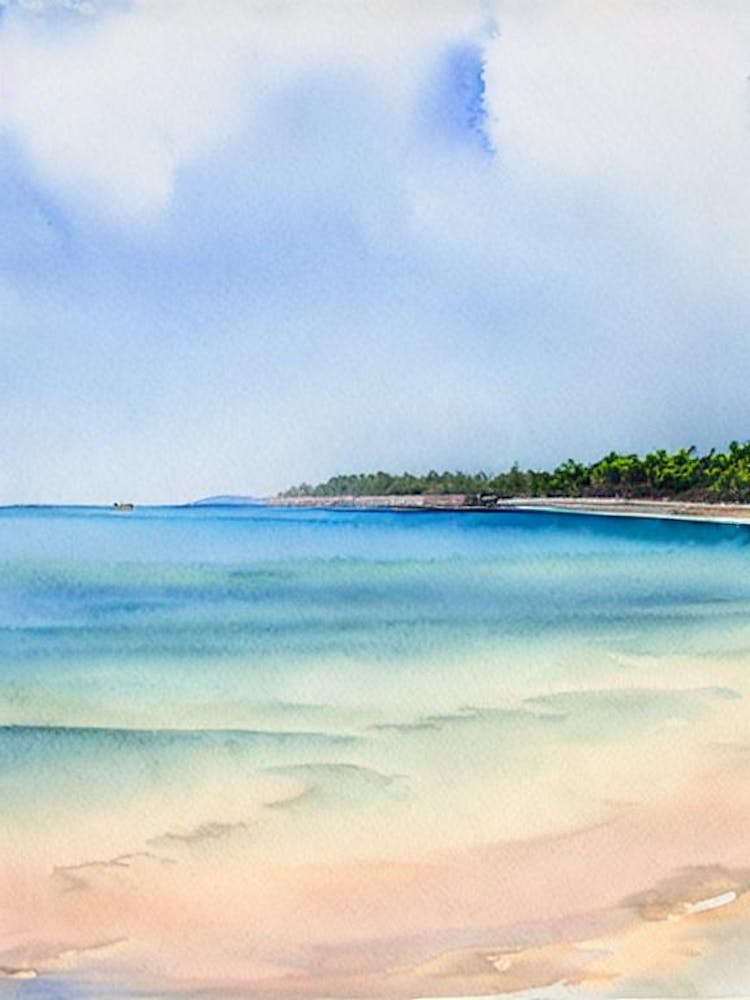 Pasir Panjang Beach 2, Redang Island, Malaysia Watercolour