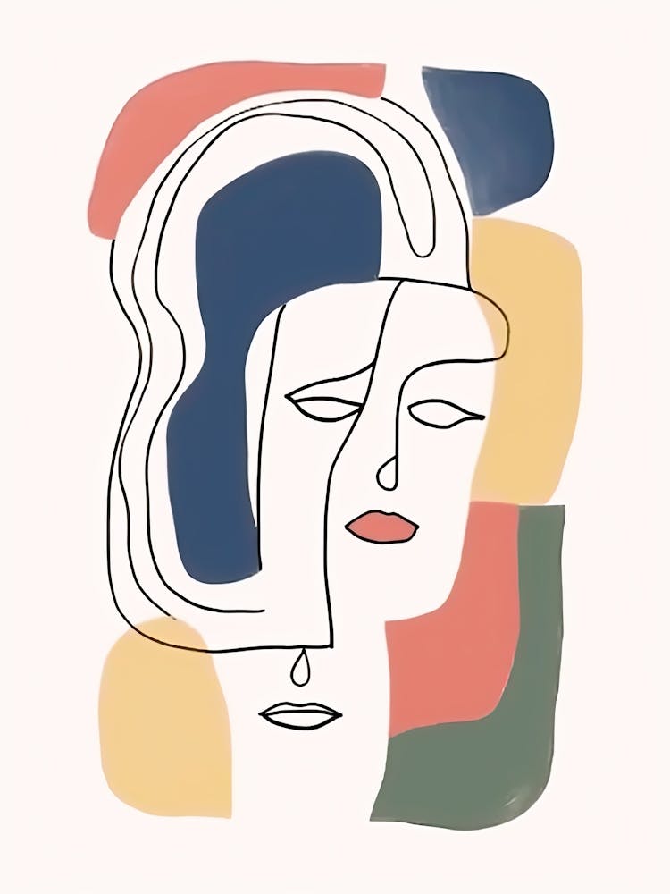 Face Line Art Abstract 3