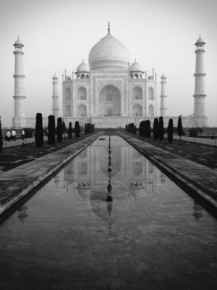 Taj Mahal Black And White