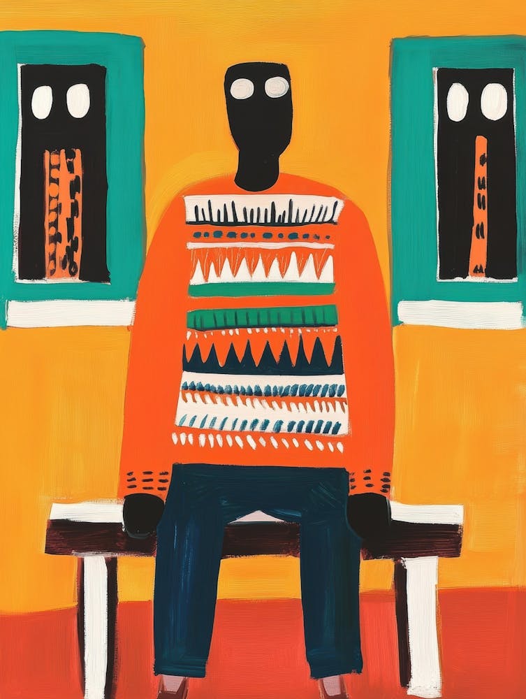 Man Sitting On Bench