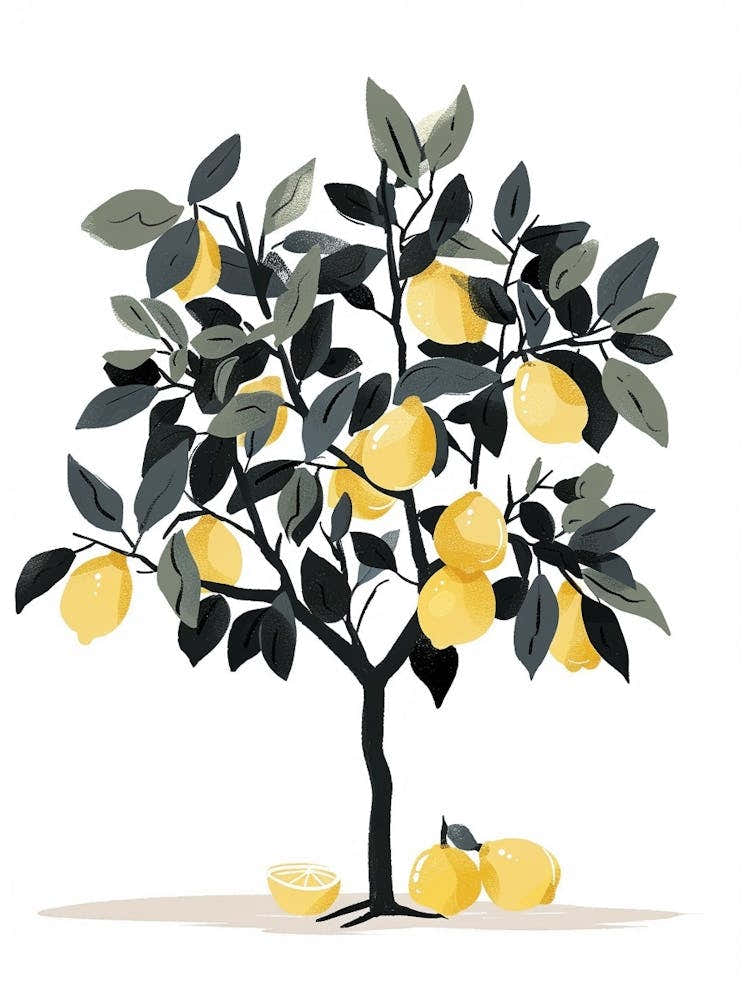 Lemon Tree Pixel Illustration 4