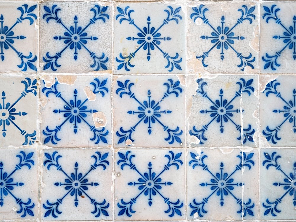 Vintage blue azulejos in Lisbon, Portugal - Alfama , street and travel photography by Christa Stroo