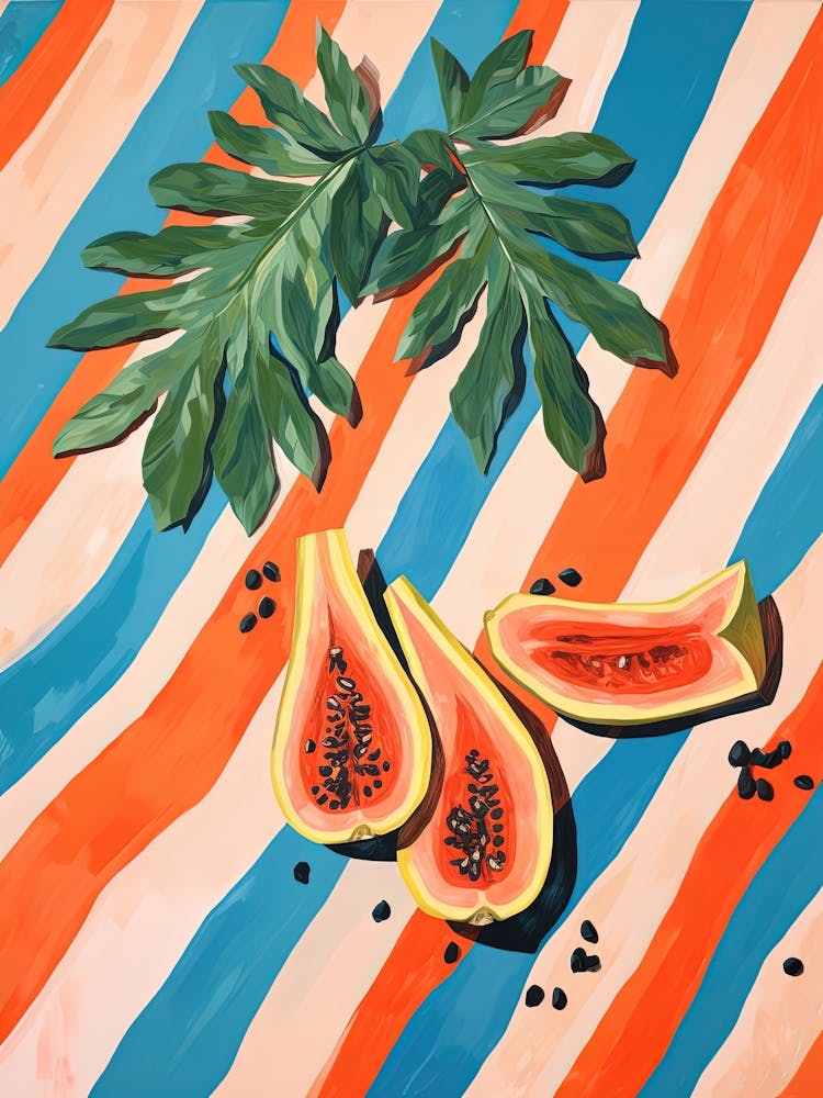 Papaya Fruit Summer Illustration 1