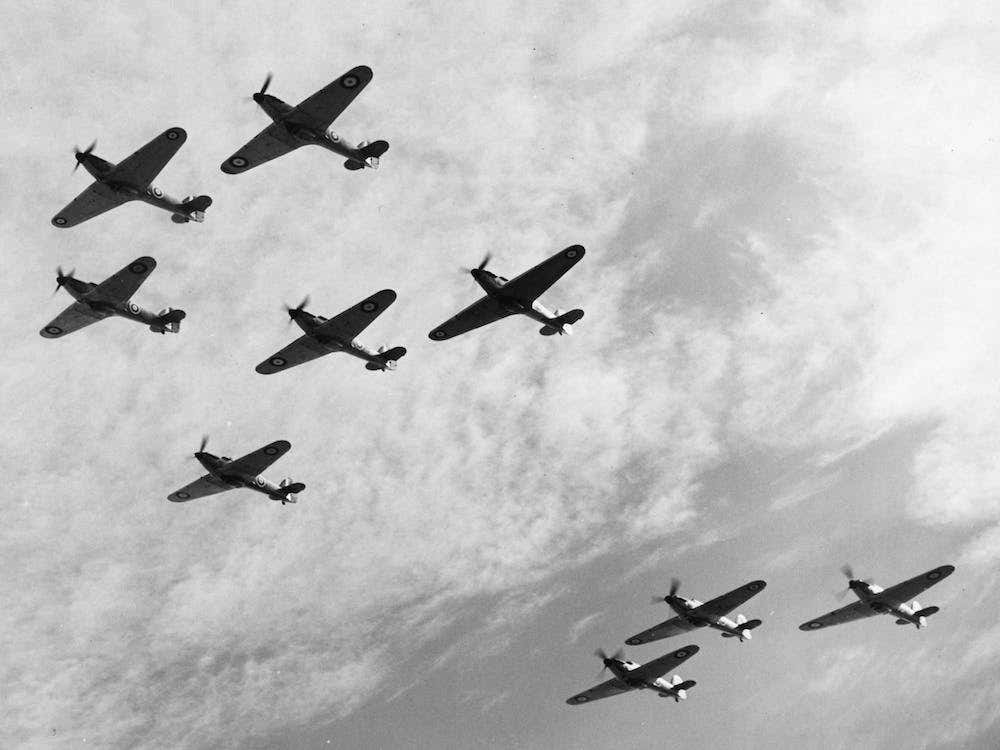 A Formation Of Hawker Hurricane Fighters October 1940
