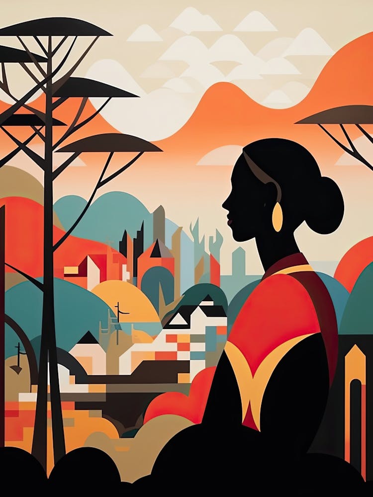 Bali, Indonesia, Bold Outlines 4