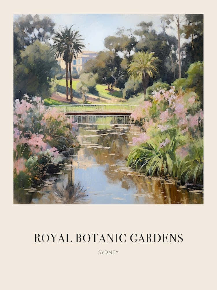 Royal Botanic Gardens Sydney Australia 3 Vintage Cezanne Inspired Poster