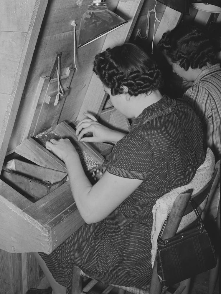 Picking Waste Out Of Shelled Peanuts, Peanut Shelling Plant, Comanche, Texas By Russell Lee