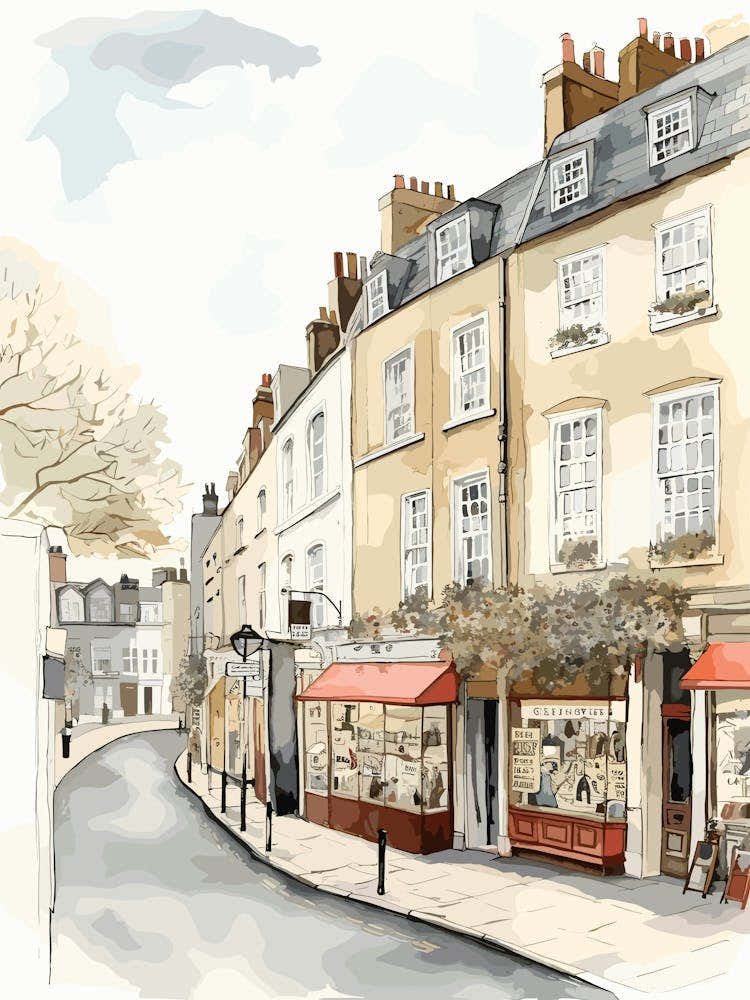 Richmond London Neighborhood Watercolour 2