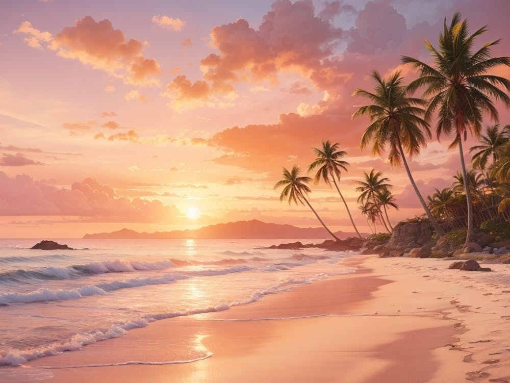 Golden Horizon: Tranquil Sunset by the Coast