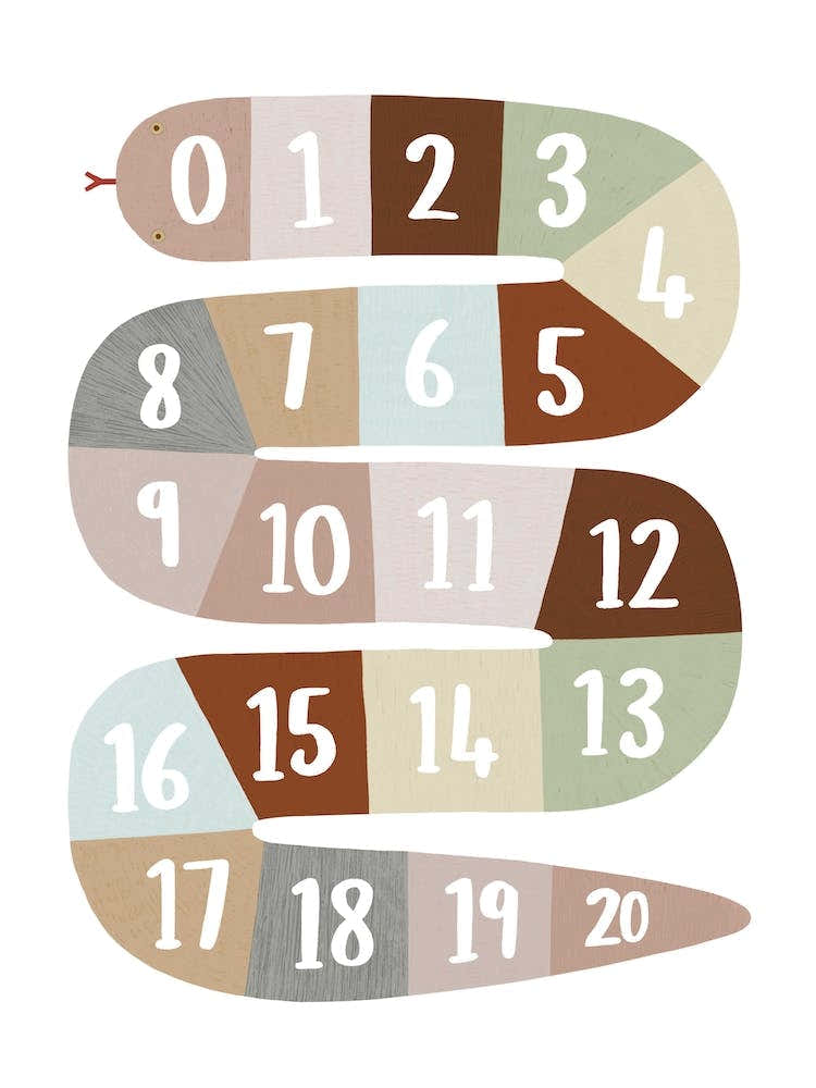 Number Snake In Brown Green