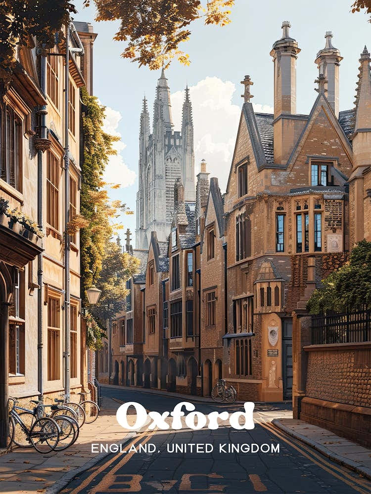 Oxford Architecture Art Illustration