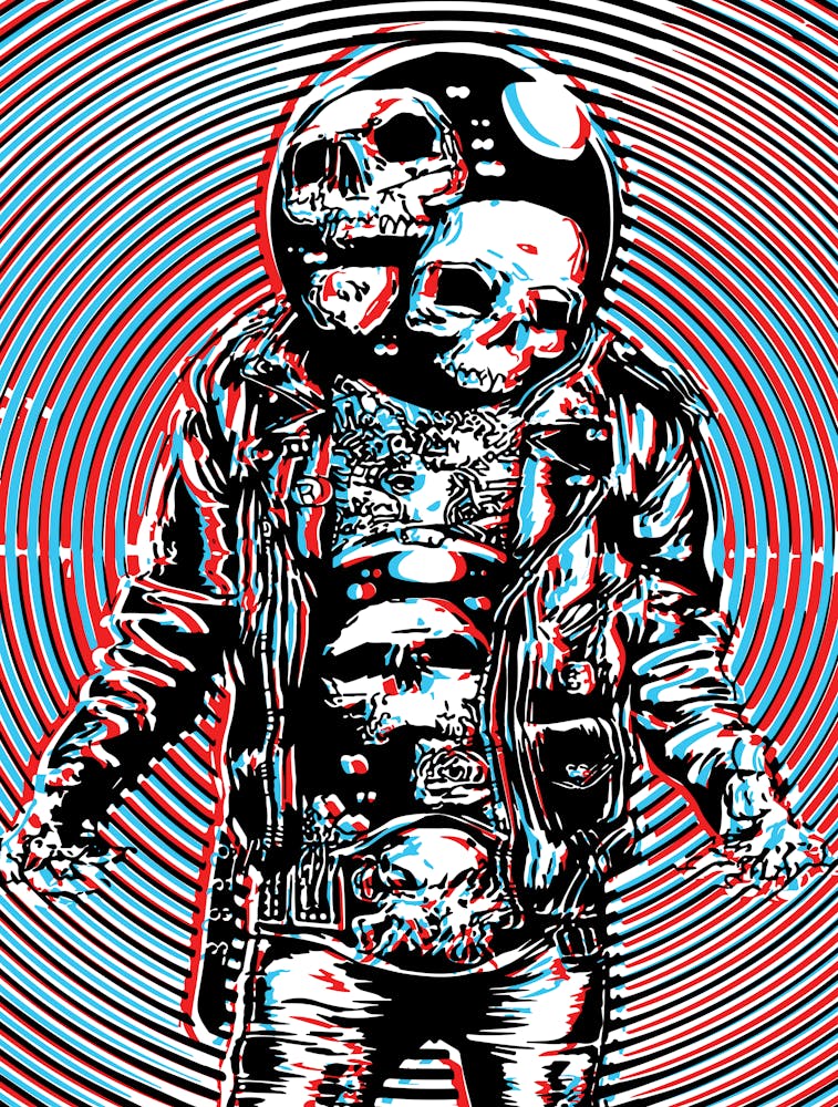 Cosmic Skull Astronaut In Hypnotic