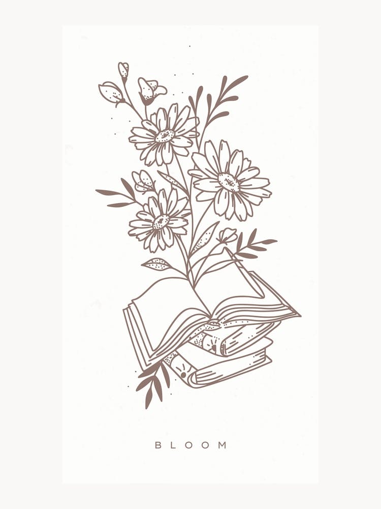 Bloom Monoline Asthetic Mnimalist Drawing