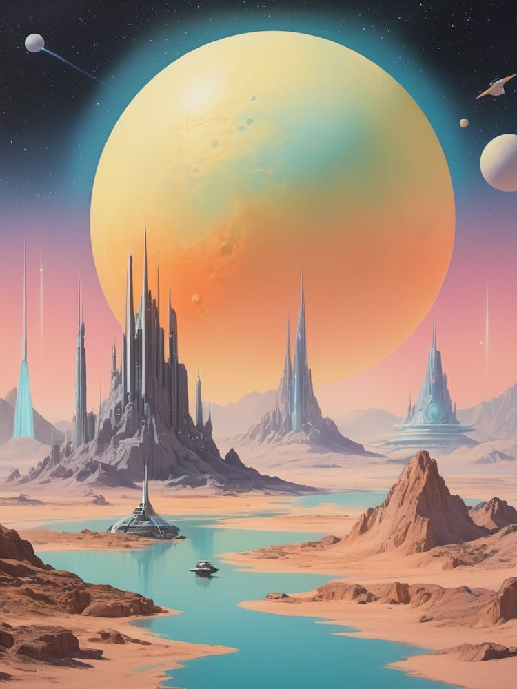 Alien Landscape vintage retro sci-fi art 2