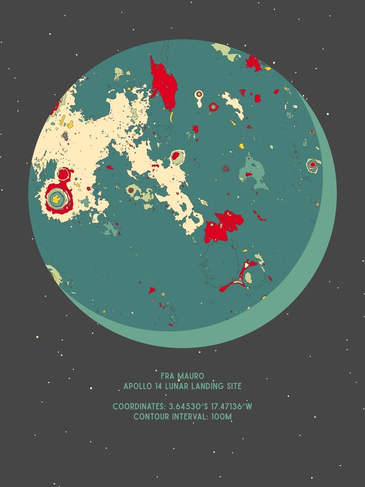 Moon Sphere Apollo 14 Lunar Landing Site
