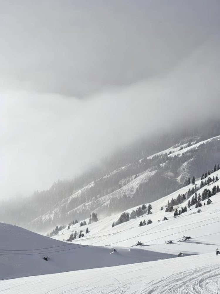 Arabba, Italy Black And White Skiing Poster