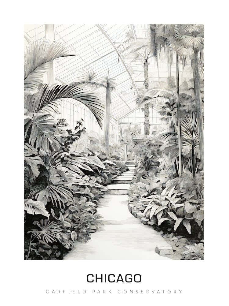 Garfield Park Conservatory 2, Chicago B&W Poster