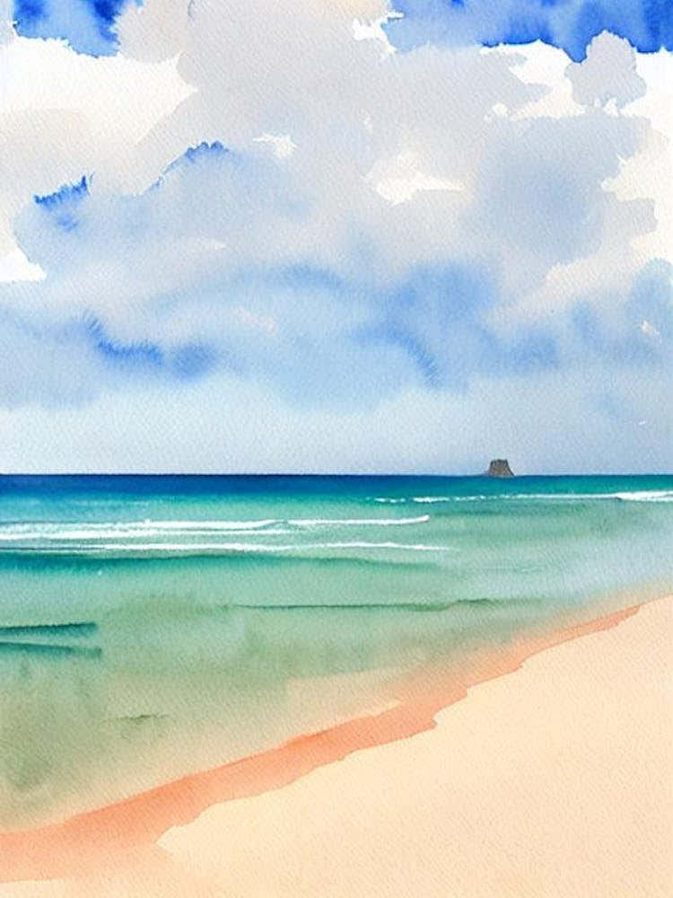 El Cotillo Beach, Fuerteventura, Spain Watercolour