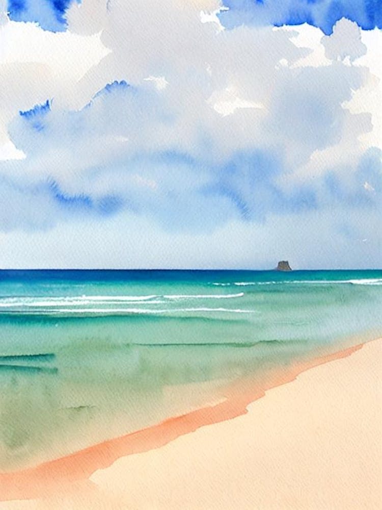 El Cotillo Beach, Fuerteventura, Spain Watercolour