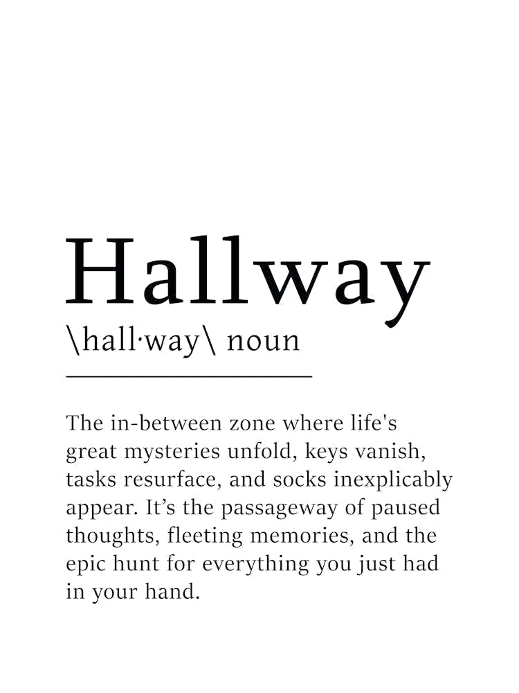 Hallway Definition Poster - Dictionary