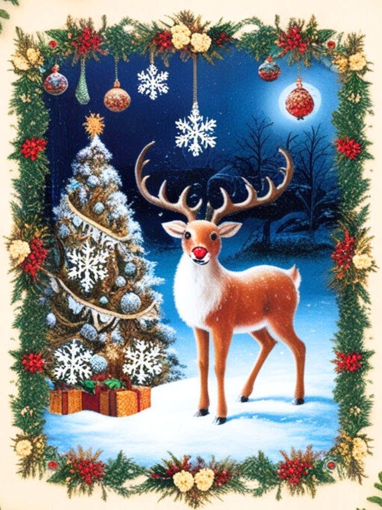 William Morris Christmas Deer 4