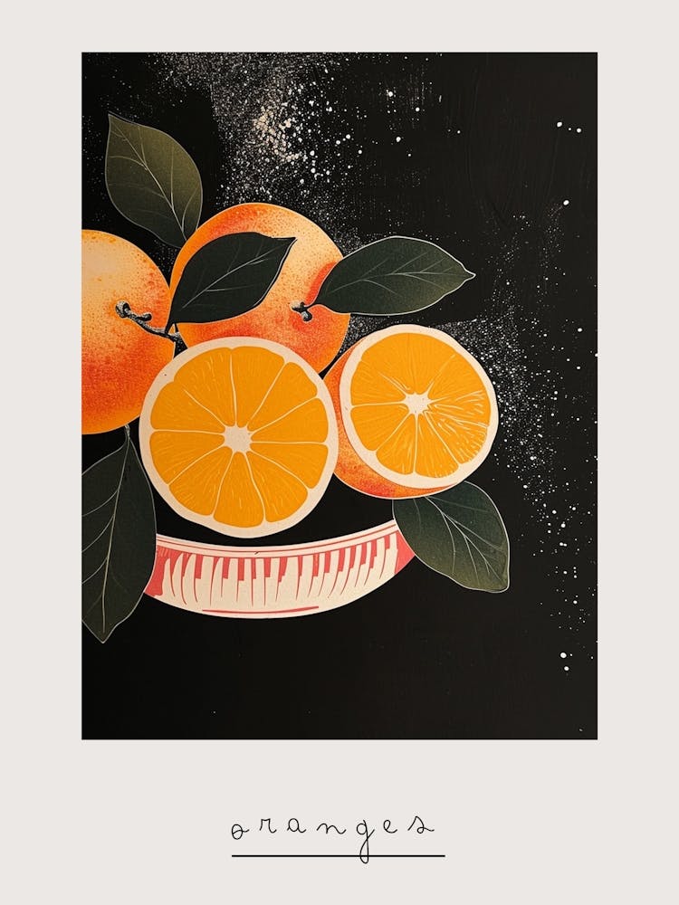 Art Deco Oranges Poster