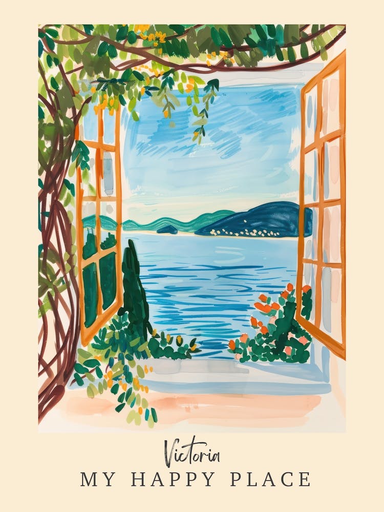 My Happy Place Victoria 3 Travel Poster