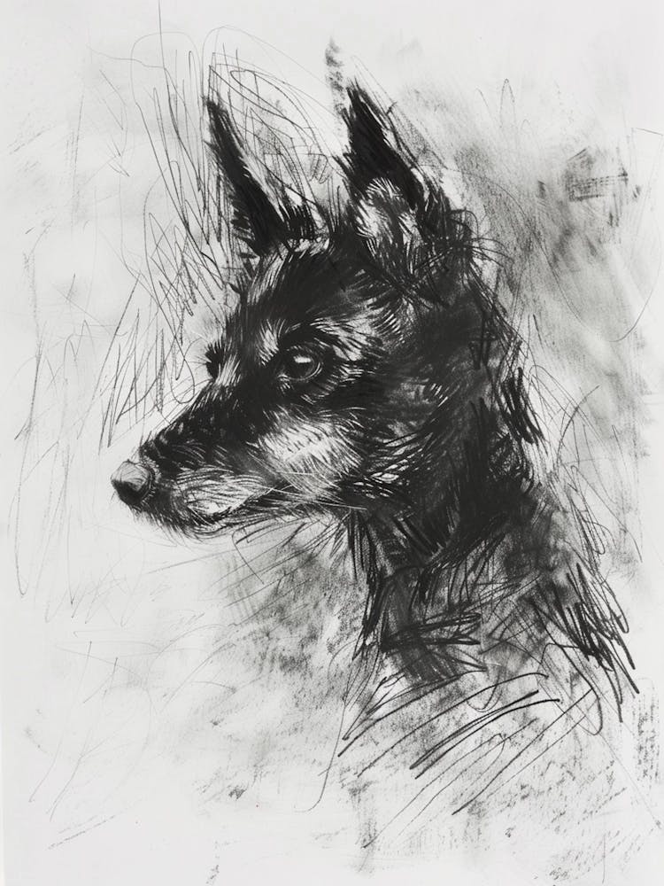 Lundehund Dog Charcoal Line