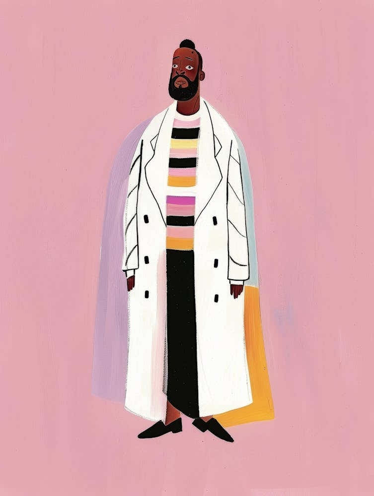 Illustration Of A Man In A Coat 1