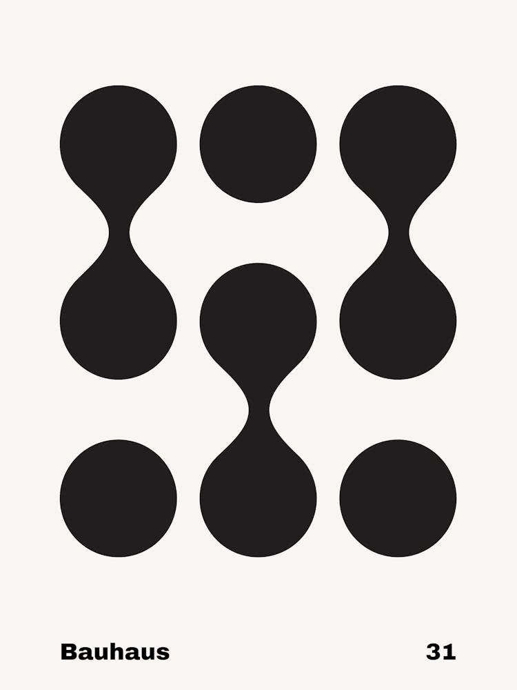 Geometric Bauhaus Poster B&W 31