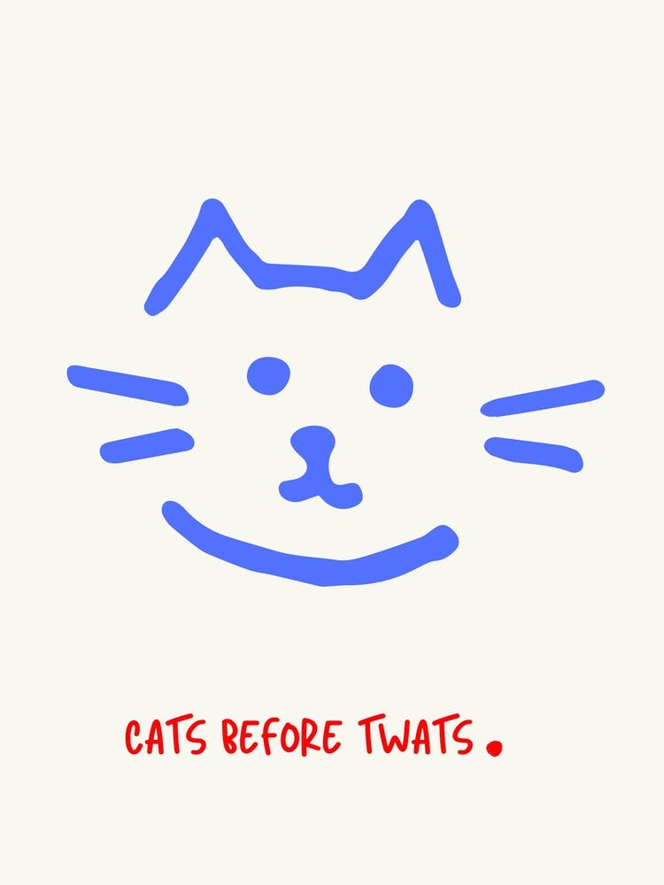 Cats Before Twats Poster Blue
