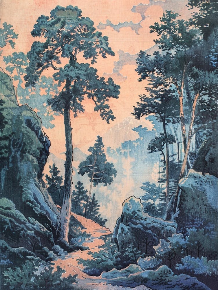 Tanabe Kumano Kodo Japan 2 Retro Illustration