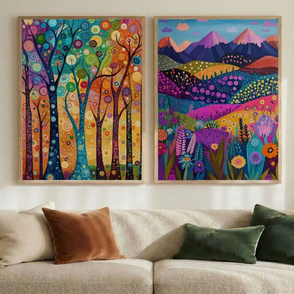 Set of 2 Abstract Bloom