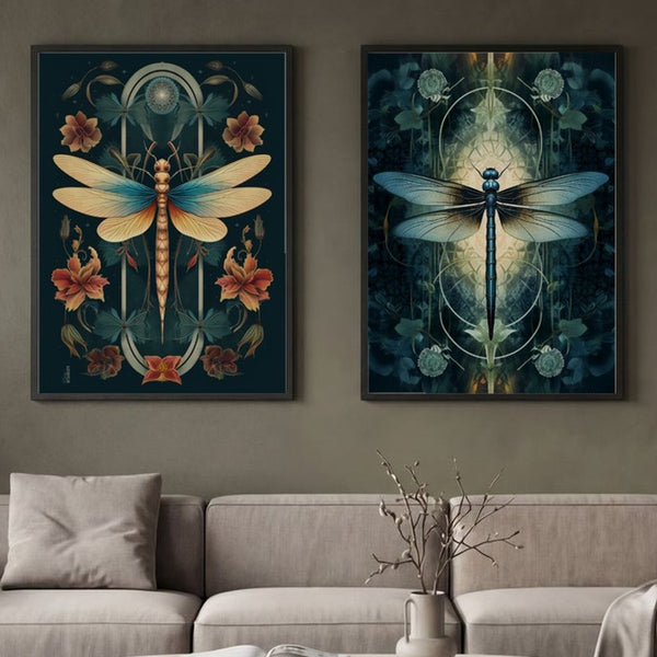 Set of 2 Dark Botanical