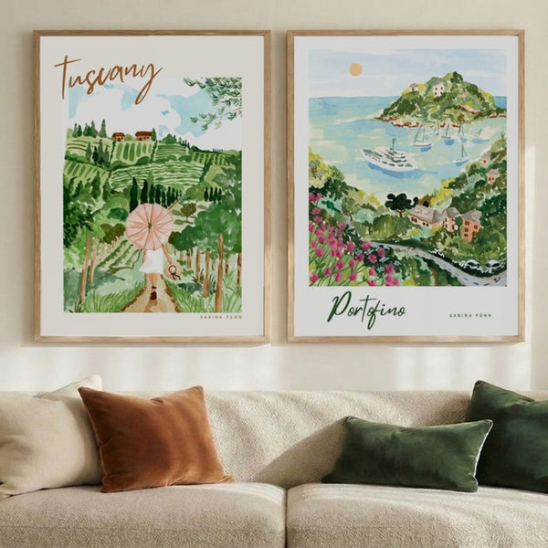 Set of 2 Mediterranean Vistas