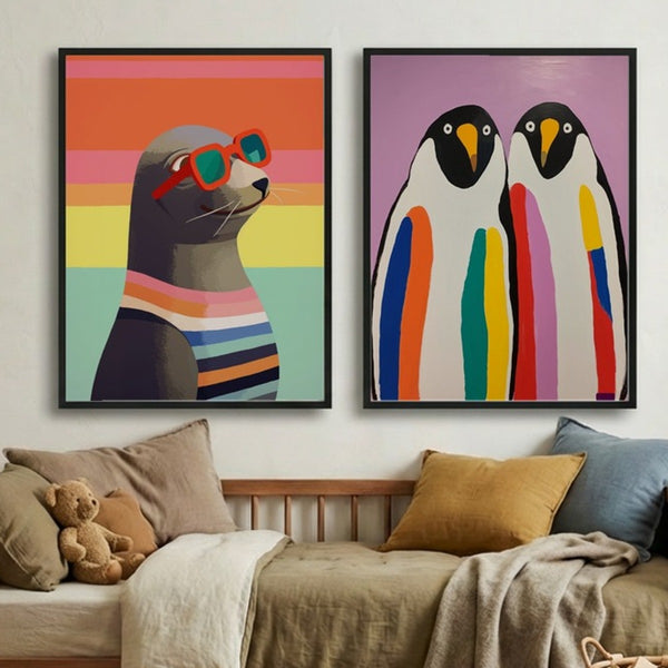 Set of 2 Striped Seaside Friends