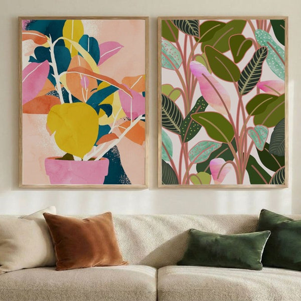 Set of 2 Vibrant Flora