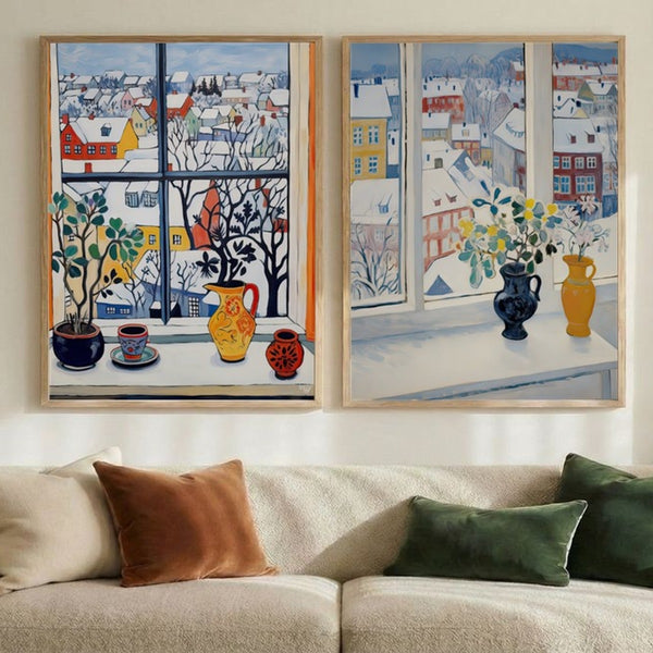 Set of 2 Winter Window Views