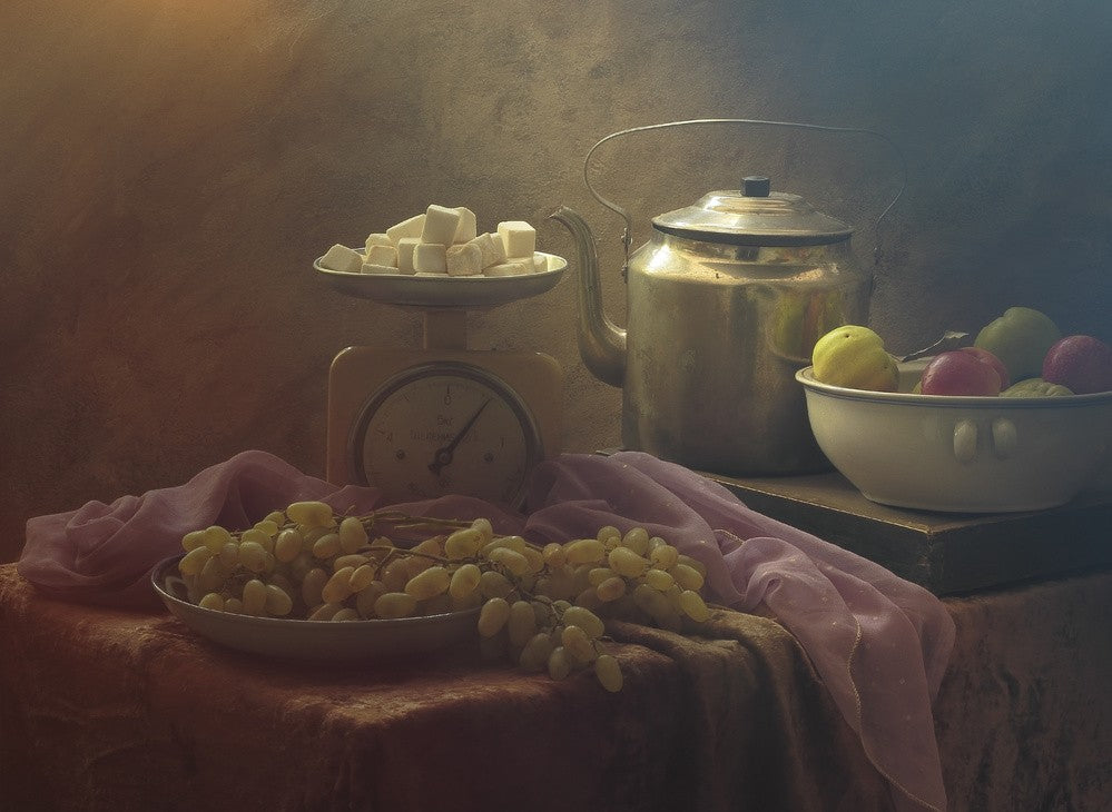 Le sucre en morceaux et les fruits
