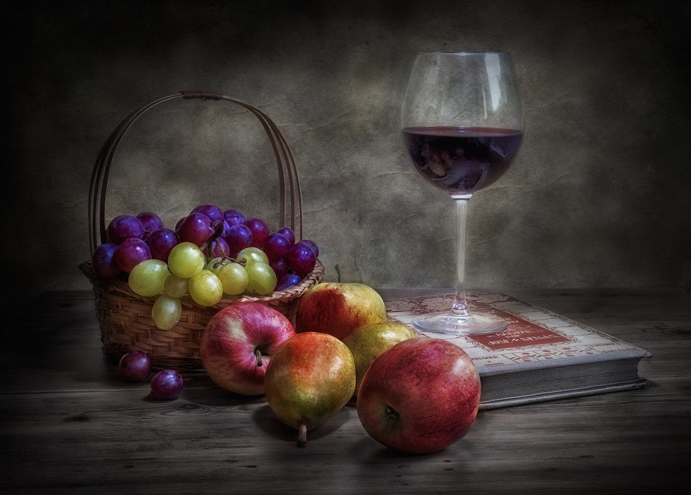 Wine, fruit and reading.
