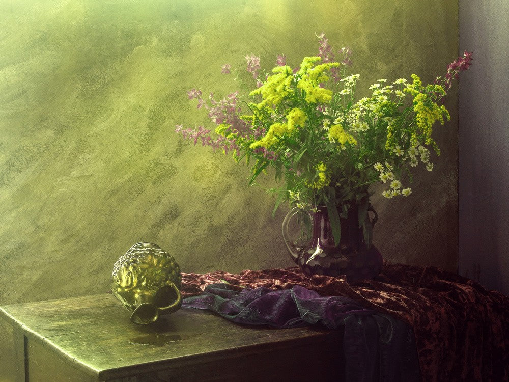Still life with amber Flowers