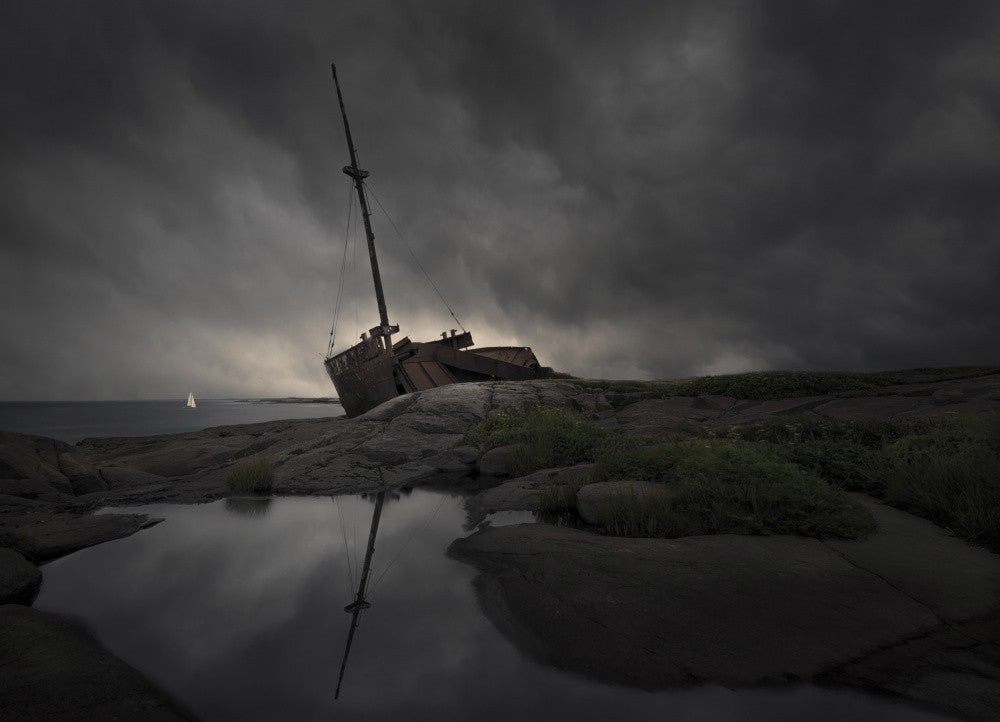 The wreck of the merchant ship Le Brion