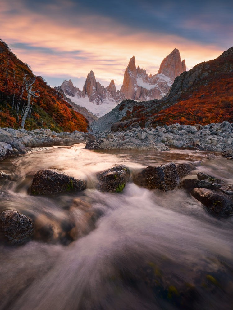 Mount Fitz Roy under sunset