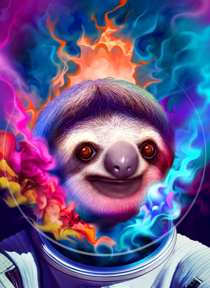 FARBENFROHER ASTRONAUT