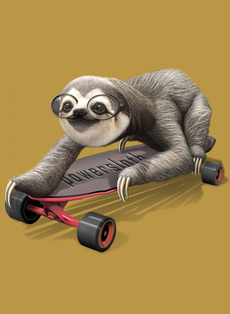 Faultier auf Skateboard
