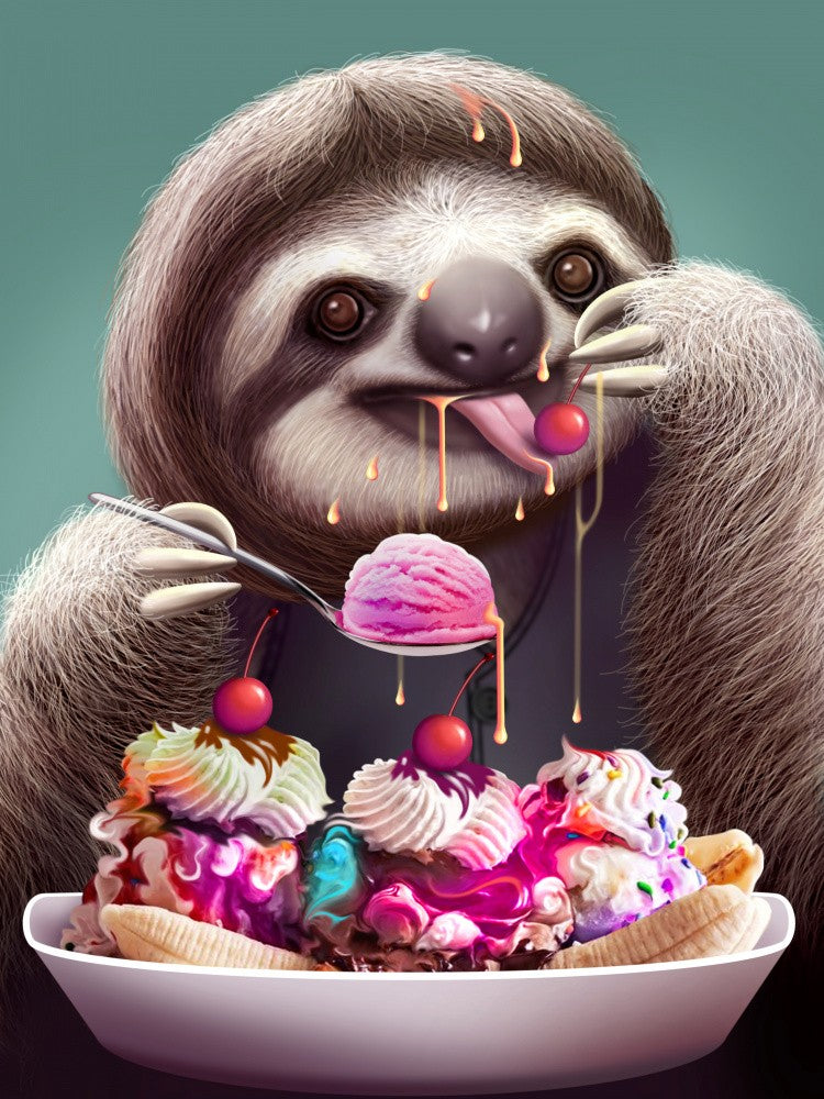 SLOTH ENJOYING ICE CREAM