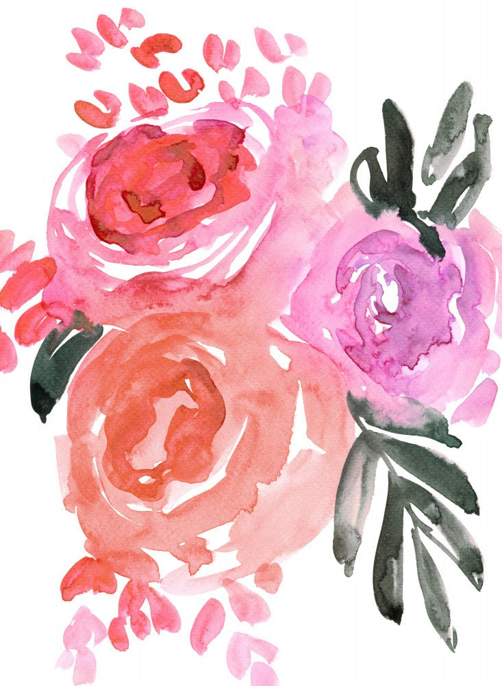 Maeko lockere Aquarellblumen I