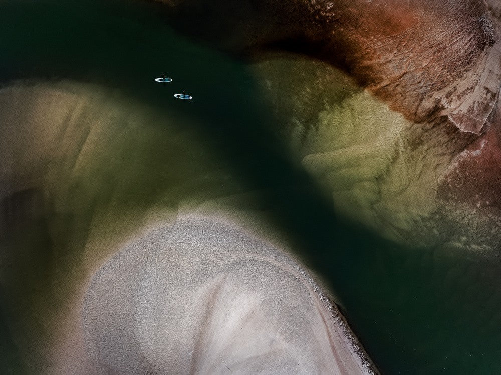 Paddling in a sandy river