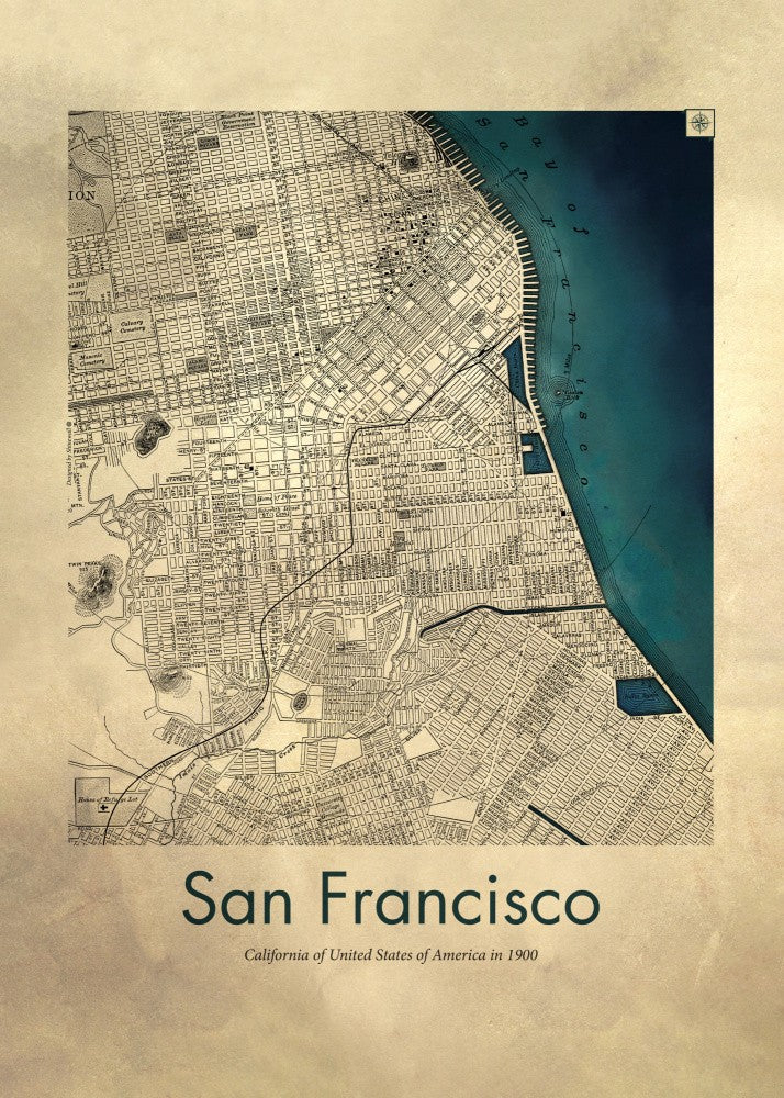 San Francisco retro map