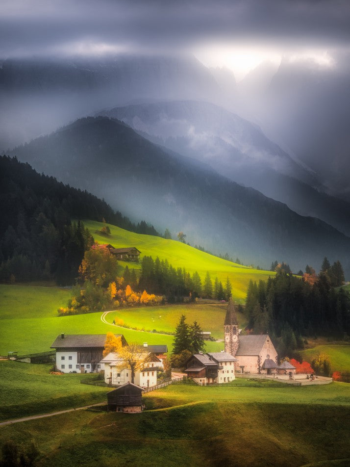 Santa Maddalena Church Beneath the Clouds